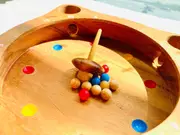 Spinning game ROULETTE - educational game with spinning top from 5 years old in solid wood. CE standards, ideal for mental calculation