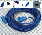 25m HEAVY DUTY MAINS HOOKUP LEAD AND ADAPTER KIT CARAVAN MOTORHOME BOAT HOOK UP