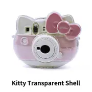 For Fujifilm Instax mini kitty PU Leather Case Smartphone Instant Protector Pouch Bag With Shoulder Strap for hello kitty Transparent shell