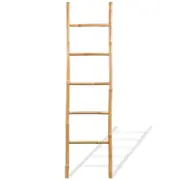 Towel Ladder Blanket Rack Bamboo Leaning Bathroom Clothes Dryer Hanger 5 Rungs