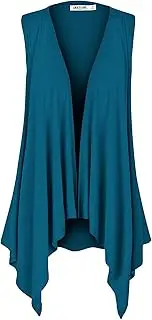 [Lock and Love] LL Womens Lightweight Sleeveless Ombre Open Front Cardigan Vest - Made in USA