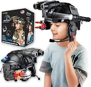 Police kids toy soldier Army SWAT Helmet Commander Set. Includes Removable Accessories Torch, megaphone led scope, dart toy gun & 4X Binoculars, for hours of fun fancy dress Pretend Play, cool costume