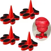HOMDSG Dog Toy Holder Stopper Compatible with Classic Sizes X-S to XX-L, Only Plastic Paw Plug Included, Red, 4 Pack