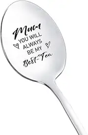 Tea Gifts Spoons for Mom Mum You Will Always Be My Best Tea Spoon for Mom Mum Birthday Gifts from Daughter Son Engraved Tea Spoons Lover Gifts for Mom Christmas Mother Gifts