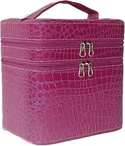 Hyperia PU Beauty Box Make Up Case Cosmetic Box Hand Bag Storage Box Vanity Case with Extra Large Space (Purple)