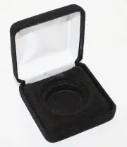 Lot of 10 Black Felt COIN DISPLAY GIFT METAL BOX holds 1-IKE or Silver Eagle ASE