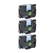 3PK TZ 143 TZe 143 TZ143 Blue on CLear Label Tape for Brother P-Touch 0.7'' 18mm