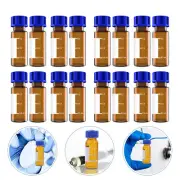 Simpure 1000PCS Lab 2ml 9-425 Autosampler Amber Vials+Blue Caps 9mm Thread HPLC