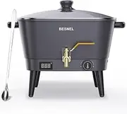 BESNEL Wax Melter for Candle Making, Electric Non-Stick Wax Melter Holds 8Qts of Wax,Soy Wax for or Soap Business Candle Making with Heat Resistant Handle & Brass Spout,Temp Control (Black)