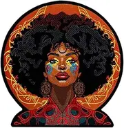 MAKEMYPATCH Afro Queen Large Back Patch for Vest - Colorful Patch for Clothing, Backpack