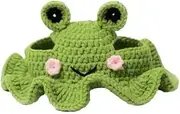 A Super Cute Knitted Frog hat,Perfect for Cats and Dogs to Cosplay. Dress up Your Furry Friend (Style 1, One Size)