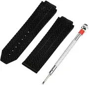 [KUYYFDS] Black Watchband with Universal Screwdriver 0.94inch Black Silicone Replacement Watch Band Plaid Unisex Minimalist Watch Strap