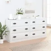 Sideboards 2 pcs High Gloss White Engineered Wood,White Glossy Sideboard with Ample Storage for Living Room or Bedroom Dining Furniture