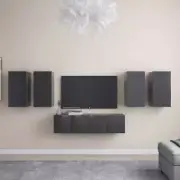 NNEVL 6 Piece TV Cabinet Set Grey Chipboard