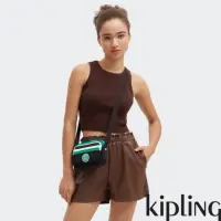 在飛比找momo購物網優惠-【KIPLING官方旗艦館】黑綠撞色拼接雙層輕巧斜背包-SI
