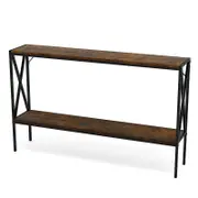 Costway Metal Console Table 2-Tier Sofa Side Stand