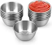 12 Pcs Sauce Dipping Bowl,304 Stainless Steel Dipping Cups Round Sauce Dishes 45/55ml Mini Reusable Seasoning Cups Dipping Cups Multipurpose Sauce Cups for Home Party Restaurants (55ml)