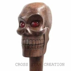 Carved Wooden Walking Stick Skull Cane Fantasy Skull Handle