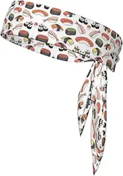 Sushi Sports Strap Double-Sided Headscarf Men's Bow Tie Sports Headscarf Running Yoga Exercise Headband