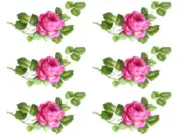 Vintage Image Shabby Pink Bavarian Single Rose Swag Waterslide Decals FL422