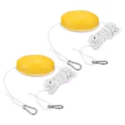 30FT Float Rope Tow Line, 2 Set Heavy Duty Buoy Ball Float Leash White