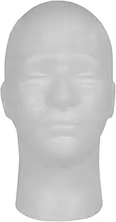 Generic Men's Styrofoam Wig Head Display Model White Multifunctional Hat Rack Headwear Glasses Headband Hairpieces