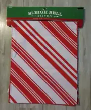 Sleigh Bell Bistro Red & White Candy Cane Lane Table Runner 13" x 70" NWT