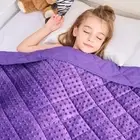 yescool Weighted Blanket Kids 5 lb Purple Warm Weighted Throw Blanket Minky Plus