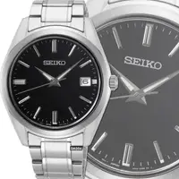 在飛比找momo購物網優惠-【SEIKO 精工】CS系列精鋼石英錶40㎜黑面款 SK00