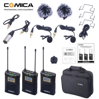 COMICA CVM-WM100 Plus 48-Channel UHF Wireless Microphone for Camera Camcorder