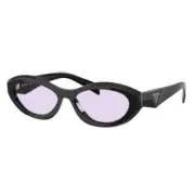 NEW PRADA OVAL SUNGLASSES SPR 26Z 16K40J BLACK VIOLET PR 26ZS EYEWEAR PR26ZS