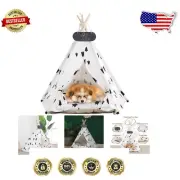 Portable Indoor Pet Teepee Tent with Thick Cushion - Perfect for Play and Rest