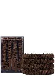 Slip Pure Silk Skinny Scrunchies - Dark Brown One Size
