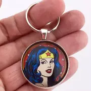 Wonder Woman Key Ring Necklace Cufflinks Tie Clip Pinback Earrings Jewelry Sets