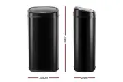 Automatic 68L Motion Sensor Bin Rubbish Hands-free operation Black by Devanti