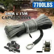 6MM x 15M Dyneema Winch Marine Rope Synthetic Strap 4WD Boat Recovery Gray CI AU