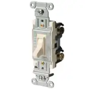 Hubbell 15/20-Amp 3-Way Framed Toggle Light Switch, Light Almond CSB320LAFZ