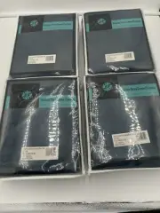 Exclusive Fabrics Furnishing Italian Faux Linen Drapes , Navy Blue, Set of 4 NEW