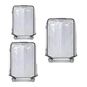Clear PVC Luggage Cover Protectors,Transparent Waterproof Suitcase Sleeve for 20In+24In+28In Wheeled Suitcases (3PCS)