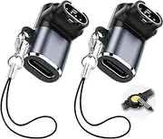 Pack of 2 USB C Charging Adapters, Compatible with Garmin Fenix 7/7S/7X, Forerunner 965/265/265S, Vivoactive 5, Venu 3/2/2S and More, USB Type C Adapter to Male for Garmin, 5V/1A, with Lanyard, Black