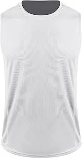 [VgueElegc] Men's Heavy Weight Crew Neck Tank Top Crewneck Running Gym Muscle Tank Male Workout Stretchy Sleeveless Shirt