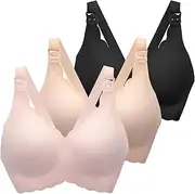 [MomWills] Nursing Bras for Breastfeeding, Seamless Ultra Comfort Maternity Bra, Natural Shape Pregnancy Bras for Women