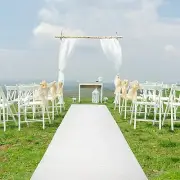 Aisle Runner for Wedding Ceremony Pull String 3ft x 100ft Scroll Pattern