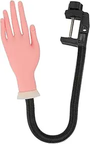 HONMEET 1Pc Bendable Nail Art Practice Hand Model for Manicure Training Flexible Artificial Hand with Random Shape Knob Light Brown for Beginners and Professionals