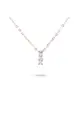 MILLENNE Made For The Night Triple Diamond Cubic Zirconia Rose Gold Necklace with 925 Sterling Silver