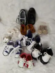 Lot 9 Pairs Doll Shoes red tennis boots,converse style, cleates Mary Jane