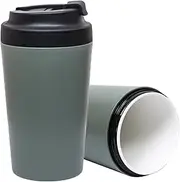 [Klaraber] Travel Coffee Cup, Ceramic Lined Travel Mug with Leakproof Lid, Insulated & Reusable, Eco-Friendly for Hot & Cold Drinks 380ml (Green)