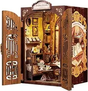 CUTEBEE DIY Book Nook Kit,3D Wooden Puzzle Dollhouse Kit Booknook Miniature Kit DIY Book Nook Kits for Adults and Teens Tiny House Bookshop Memories Model Kits DIY Kits for Gift