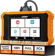 Launch X431 Elite 2.0 Bidirectional Tool Fit for Chrysler, for Dodge, for Jeep, 2025 Upgrade Configure Full System Diagnostic, 100+ Free Resets, AutoVIN, Lifetime Free Update