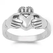 STERLING SILVER RING Plain - Claddagh [6]